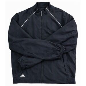 Adidas Climashell Performance Full Zip Windbreaker Jacket Black Size Large
